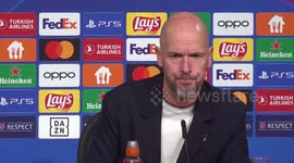 Bayern Munich v Manchester United: Erik ten Hag and Andre Onana press conference in Munich, Germany
