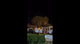 Wedding Guest Falls Backward Over Hedge