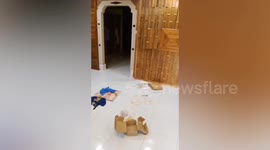 Terrified family find naked woman in living room watching their TV