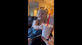 Cute little girl has a grumpy reaction to sharing her food with her mother *Adorable Reaction*