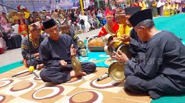 A nearly two-century-old beat instrument played at a local arts festival in Indonesia