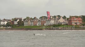 A strong breeze and incoming tide with choppy water encouraged plenty of water sports enthusiasts to get out on the water at Ballyholme Bay, Bangor, Northern Ireland on what turned out to be a bright Autumn day after earlier clouds.