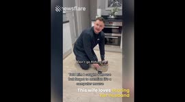Woman pranks her husband with a mouse