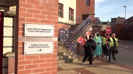 Leeds courts security officers strike over pay in UK