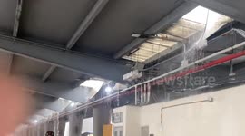 Colombia: Torrential Rains Cause Flooding At Portal De Suba BRT Station In Bogota
