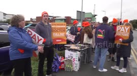 Consultants and Junior Doctors on Strike in Liverpool, UK