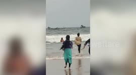 Cops Saves Four Women from Drowning at Vodarevu Beach, India