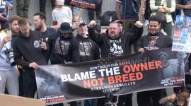 “Save Our Bullies!” Hundreds of XL Bully owners mount fierce protest in London against plan to ban their dogs