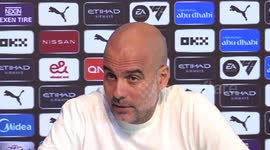Man City manager Guardiola press conference in Manchester, UK