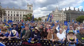 National Rejoin March II rally at Parliament square, London, UK