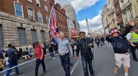 Pro-EU protesters heckled during National Rejoin March