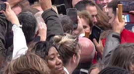 King and Queen visit Place de la Bourse in Bordeaux, France