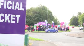 Royal College of Midwives at Healthcare Workers Strike in Belfast, UK