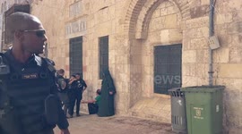 Israeli forces assault Palestinian worshipers at entrance to Al-Aqsa, in Jerusalem.