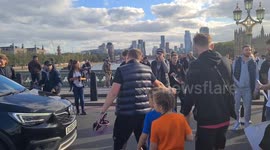 Hundreds of XL Bully owners argue with police during protest in London