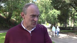 Sir Ed Davey speaks to the media ahead of the Libl Demnconference in Bournemouth, UK