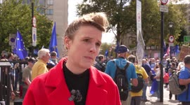 Protesters march in London calling for the UK to rejoin the EU