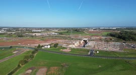 Drone footage shows HS2 construction work as the government considers cancellation