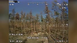 Ukrainian Kamikaze drone circles flies into Russian bunker then detonates explosion