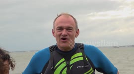 Sir Ed Davey goes kayaking during Lib Dem conference in Bournemouth, UK