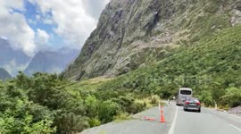 Amazing scenic road on the way to Milford Sound, New Zealand.