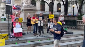 Voices rise in song and speech at Global Guantanamo protest in Manhattan