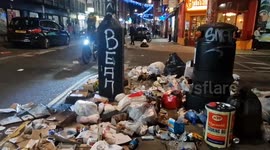 Large rat seen amongst rubbish piling up in East London amid refuse collectors' strike