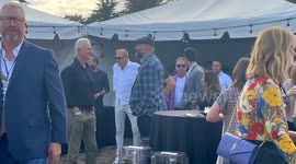 Kevin Costner greets some of the 3000 guests at the One805 Live concert and VIP dinner at his ocean front estate.
