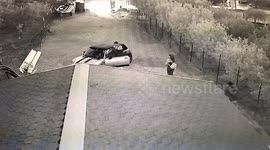 Guy Accidently Hits His Girlfriend While Backing Up Vehicle