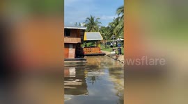 Tourists evacuated as hotel raft sinks on River Kwai in Kanchanaburi