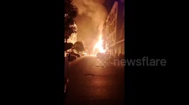 Liquified gas explosion ignites enormous blaze, engulfing residential building in China