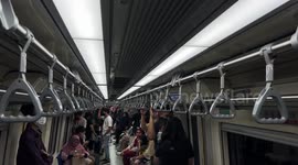LRT Trains Are Operating in Jakarta, Indonesia