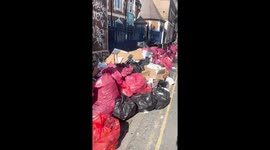 Rubbish lines Tower Hamlets streets as refuse workers continue strike