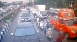 Eighteen people injured when 'sleep-deprived' bus driver ploughs through traffic in Thailand