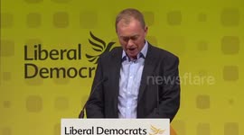 Tim Farron hit out against those in his party seeking to retain national housing targets in Bournemouth, UK