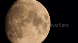 Waxing moon rises in Kent, UK ahead of year's final supermoon