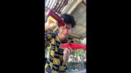 Teenager pranks his grandmother with a fake fish
