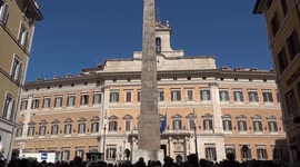 Farewell to former president Giorgio Napolitano at the doors of Parliament in Rome, Italy