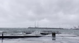 Rough seas in Dublin Bay as Storm Agnes makes landfall in Ireland