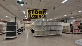 Forlorn empty shelves at Wilkinson store as shoppers seek out final bargains following collapse of household chain
