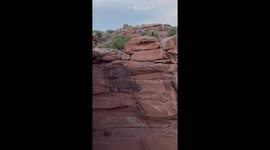 Rope Swing Through The Canyon