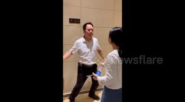 Chinese man detained after shocking assault on women amid property dispute