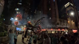 Blazing Through the Streets: The Mesmerizing Fire Dragon Dance returns to Hong Kong's streets