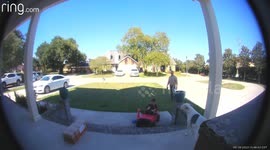 Father And Son Play Tee Ball