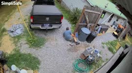 Cornered Deer Dodges Directly Into Man