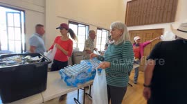 Spreading Smiles and Groceries: Adam and Angels' Heartwarming Assembly Line Dance at Santa Barbara Church