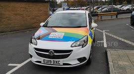 A pride police car that was parked up near Loughton London Underground Station