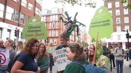 Restore Nature Now protest held outside Defra headquarters in London, UK