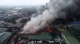 Massive fire rips through warehouses containing flammable chemicals in the Philippines