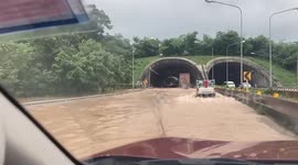 Road tunnels swamped by monsoon flood in Thailand